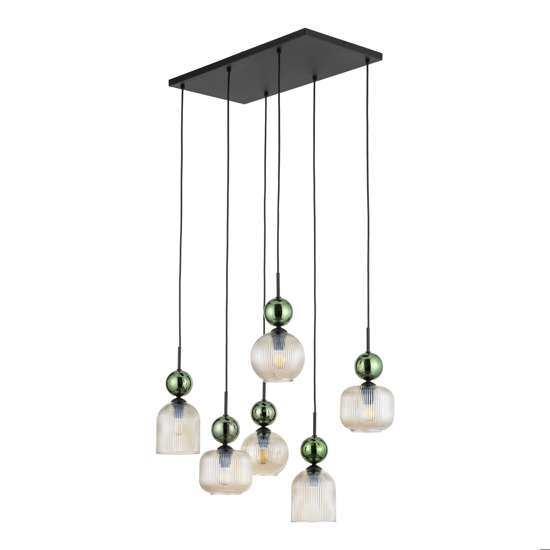 lampadario elegante per soggiorno sfere in vetro verde